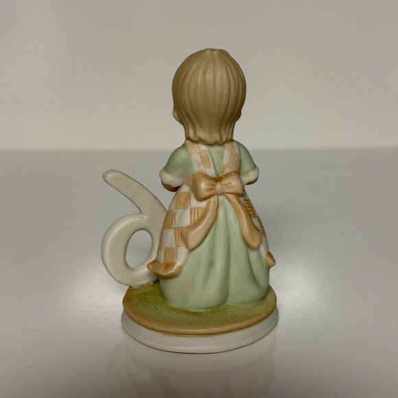 Lefton Christopher Collection Birthday Girl Figurine Age 6 03448F Porcelain 1982 - Picture 3 of 7